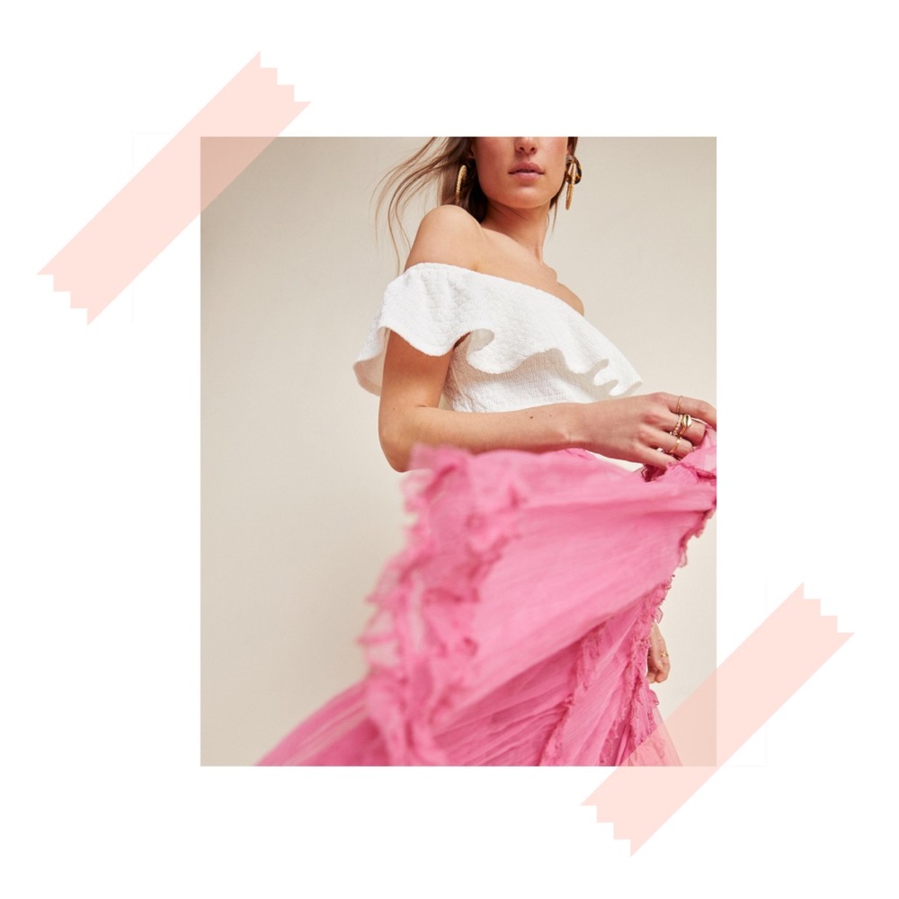 ISO  Love Sam prema tierd skirt pink size XS/S